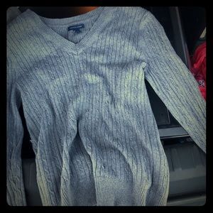 Grey fitted sewn looking